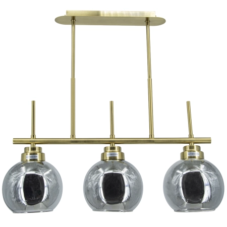 Lampa wisząca złota 3-punktowa z dymionymi kloszami 8249/3 z serii ZEFIR - Lampy Elem